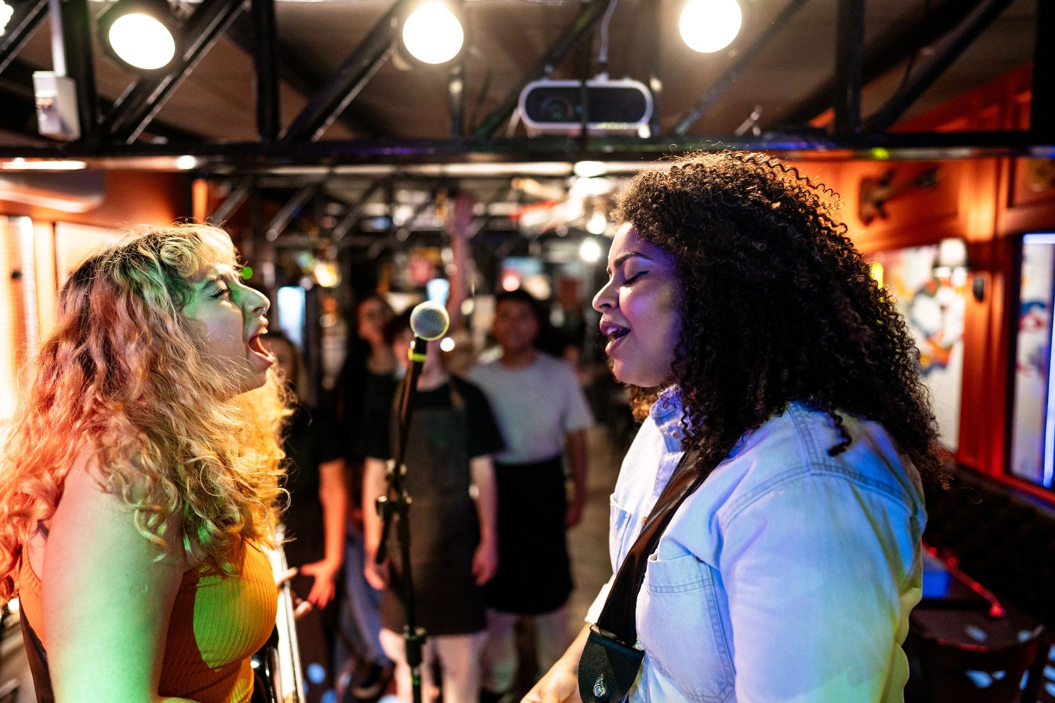 live music performance in a dive bar